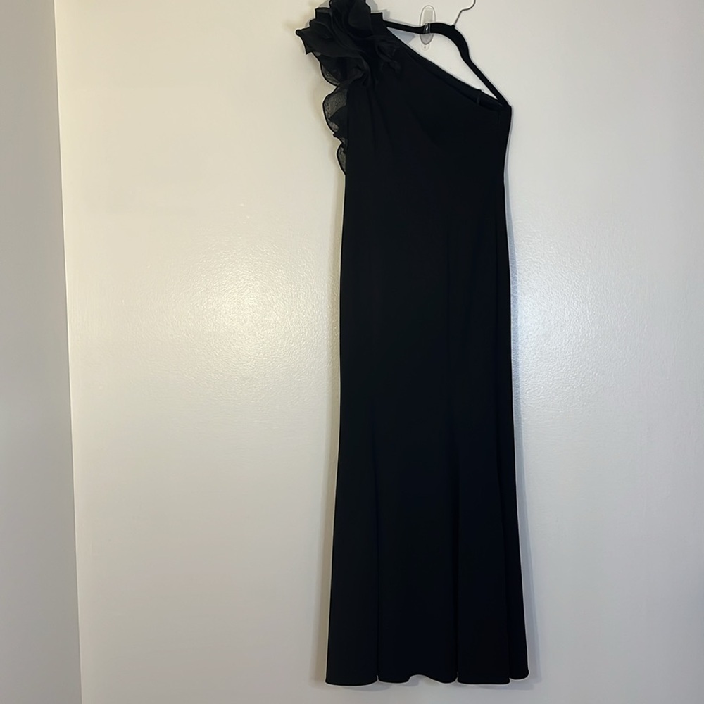 Aidan Mattox | Organza Ruffle one shoulder tulip evening gown Women’s size 8 - Picture 3 of 12